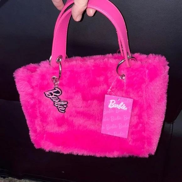 NWT Limited Edition Barbie Pink Faux fur purse - Picture 1 of 5